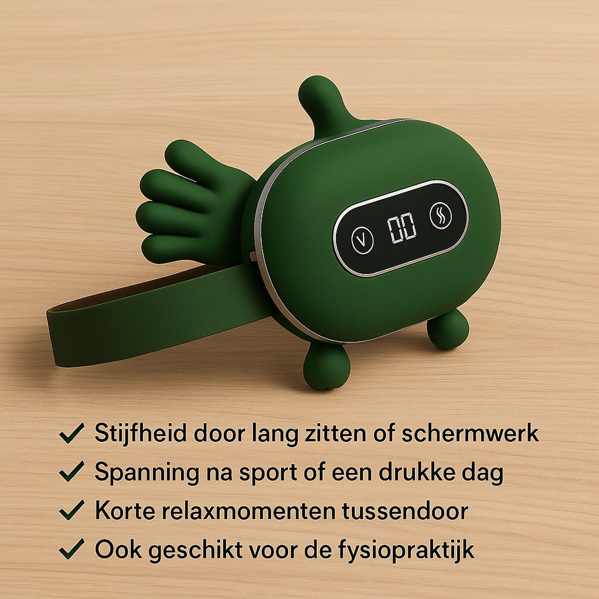 3-in-1 Nekmassage Apparaat met Warmtefunctie – Massage voor Nek & Schouders – Elektrische Nekmassager – Draadloos & Ergonomisch Ontwerp – Inclusief Verkoelende doek