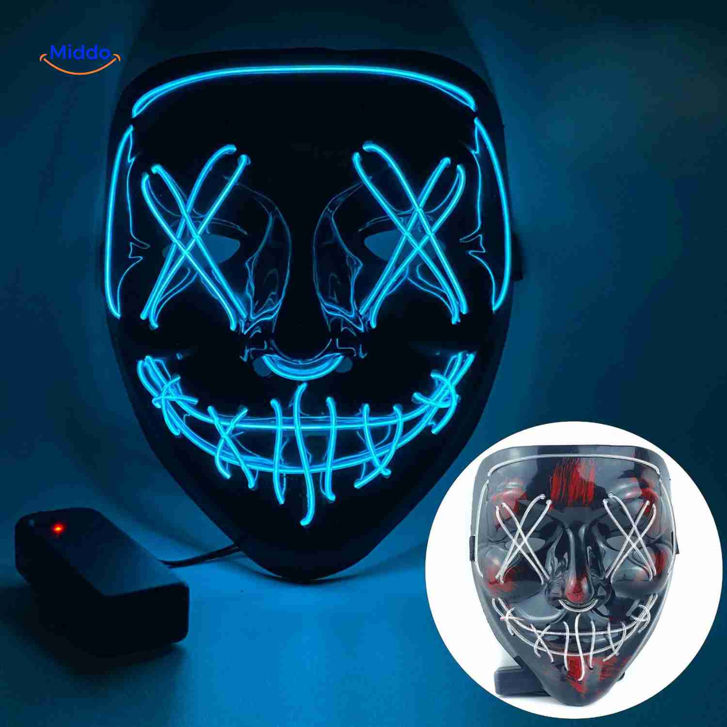 PhantomGlow™ Masker | LED-licht, Luminiserend & Perfect voor Halloween