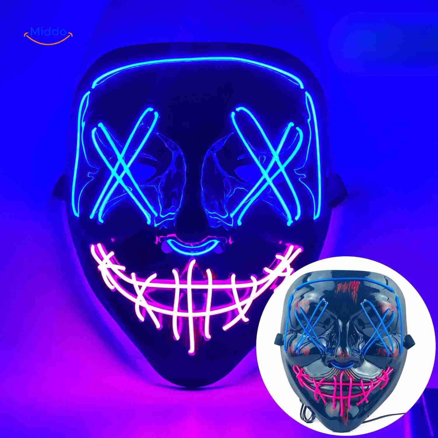 PhantomGlow™ Masker | LED-licht, Luminiserend & Perfect voor Halloween