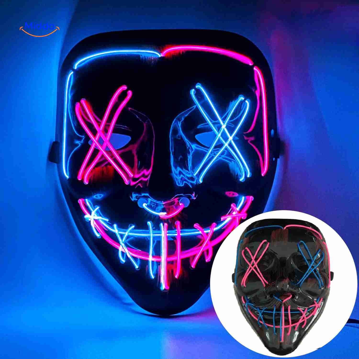 PhantomGlow™ Masker | LED-licht, Luminiserend & Perfect voor Halloween