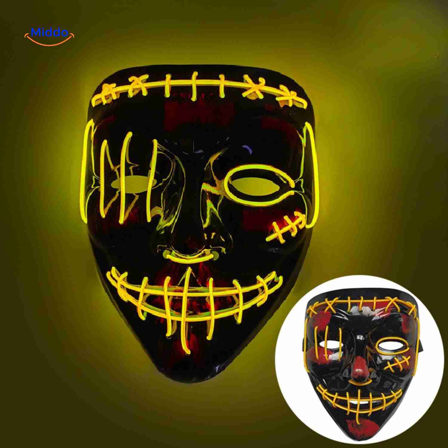 PhantomGlow™ Masker | LED-licht, Luminiserend & Perfect voor Halloween