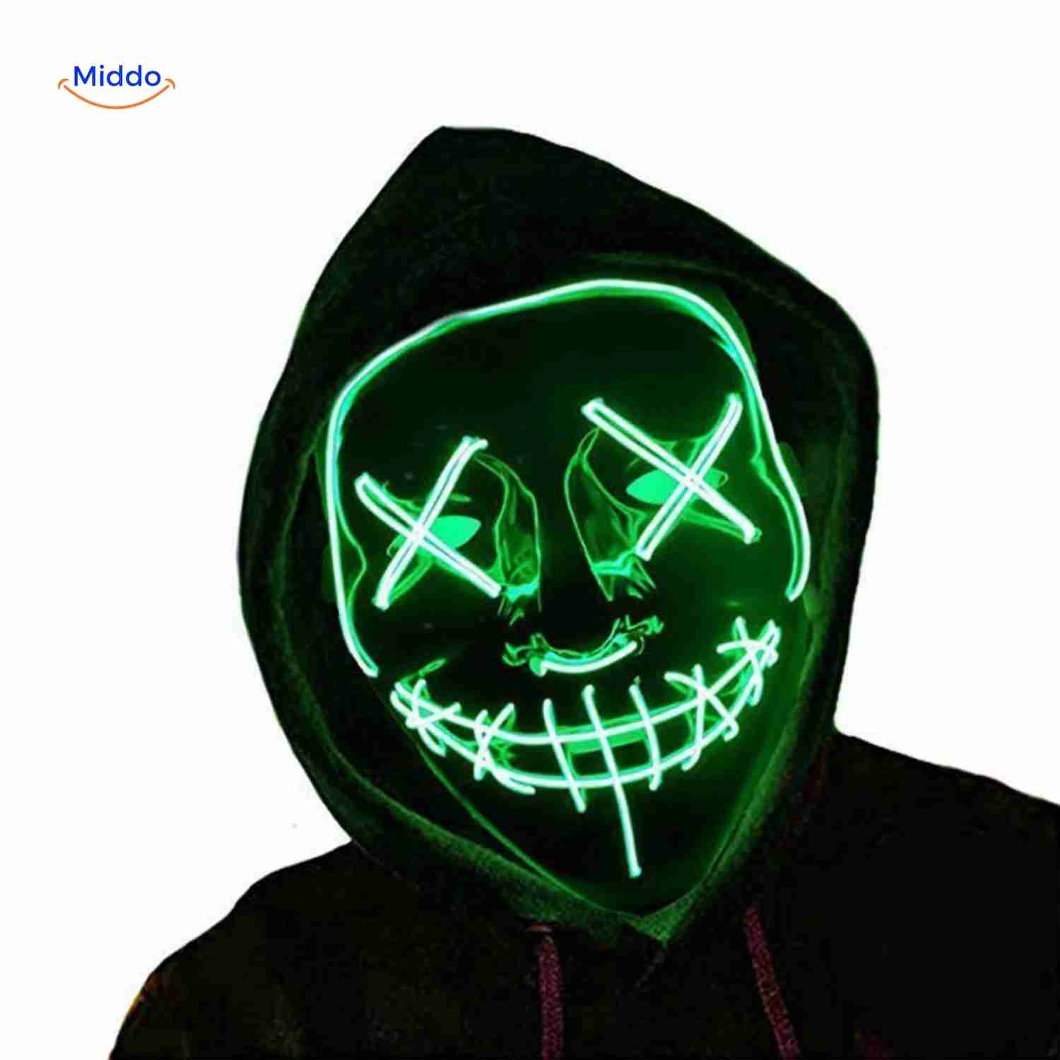 PhantomGlow™ Masker | LED-licht, Luminiserend & Perfect voor Halloween