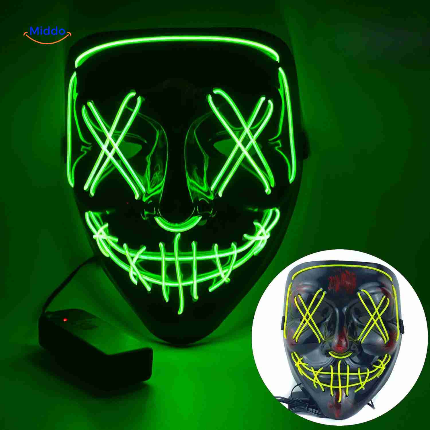 PhantomGlow™ Masker | LED-licht, Luminiserend & Perfect voor Halloween