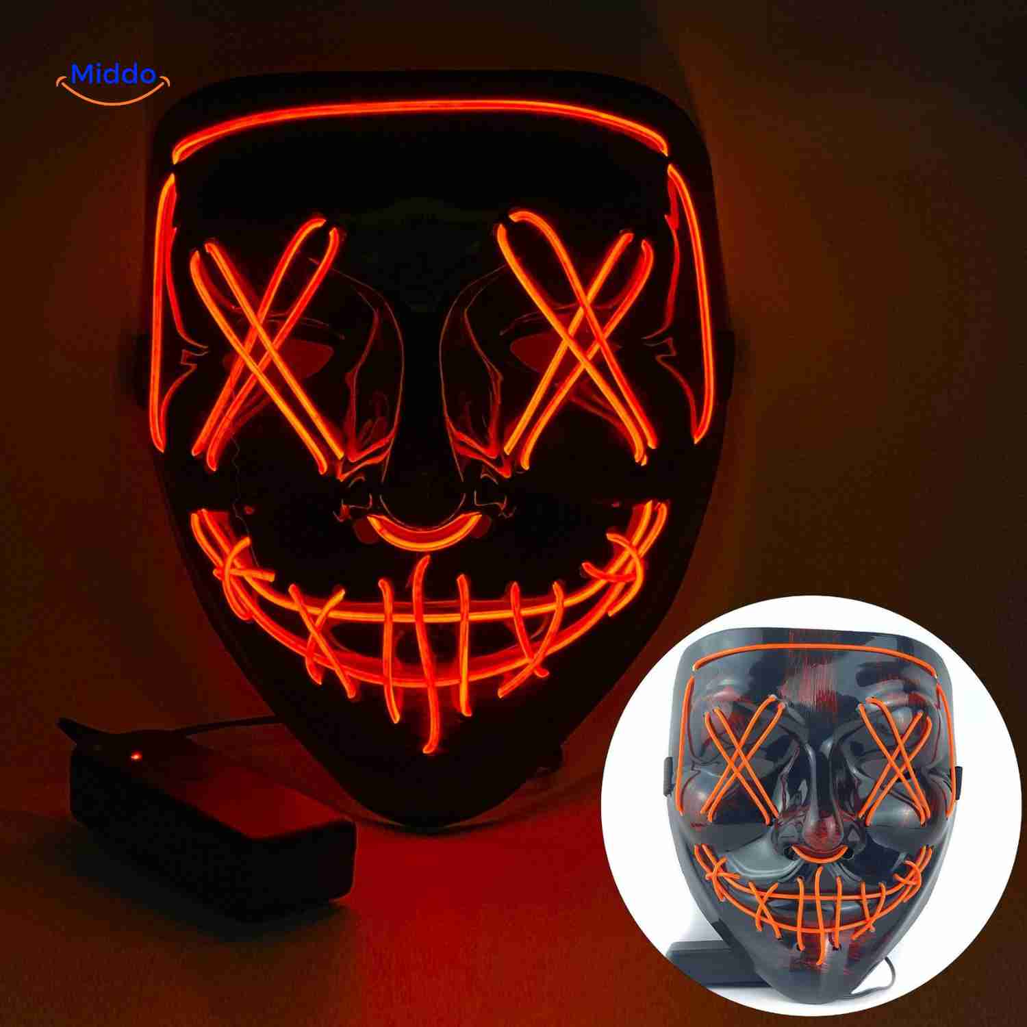 PhantomGlow™ Masker | LED-licht, Luminiserend & Perfect voor Halloween