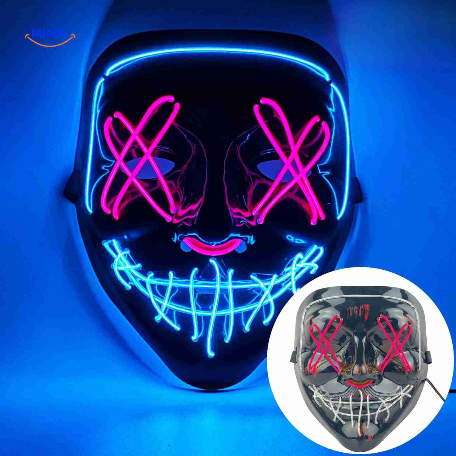 PhantomGlow™ Masker | LED-licht, Luminiserend & Perfect voor Halloween