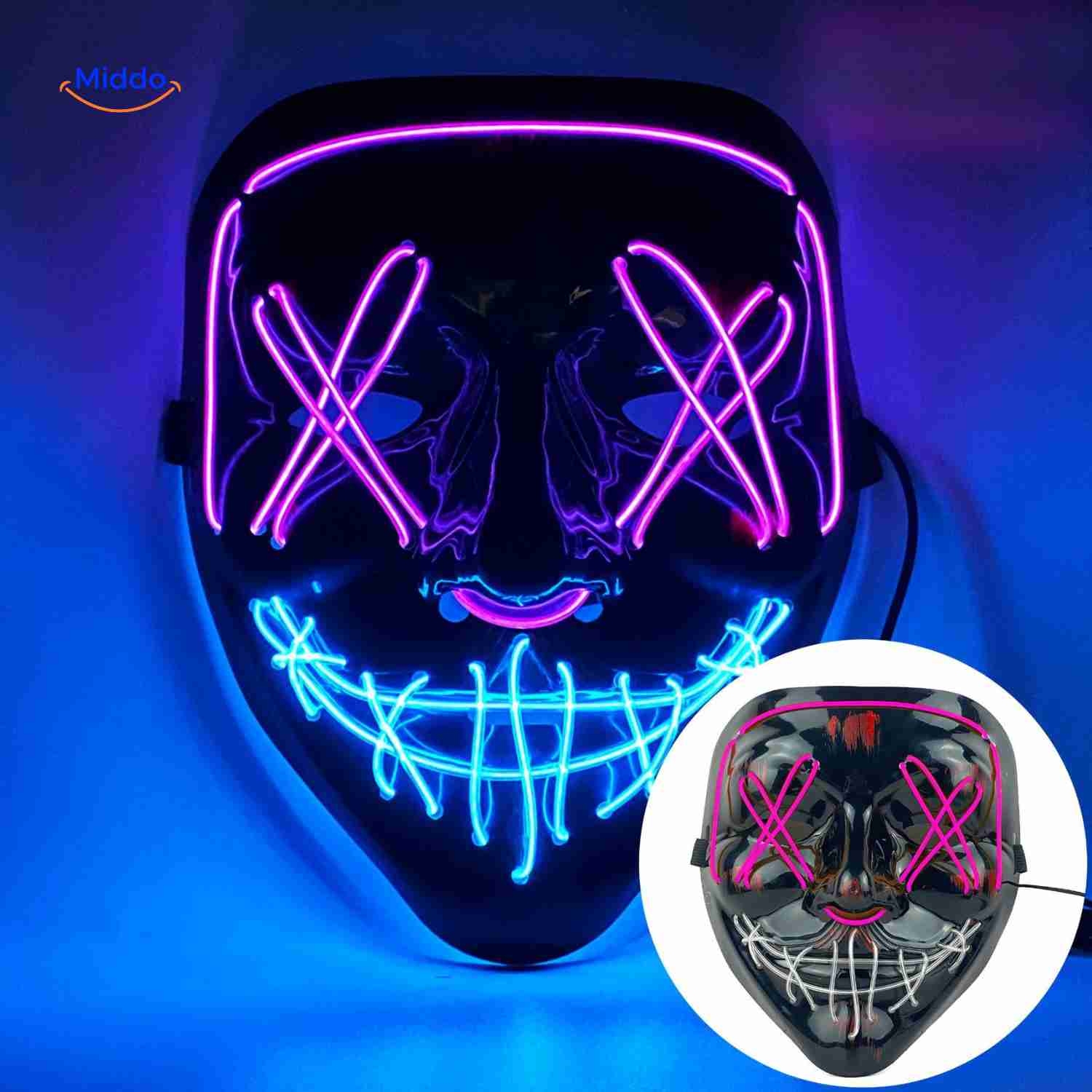 PhantomGlow™ Masker | LED-licht, Luminiserend & Perfect voor Halloween