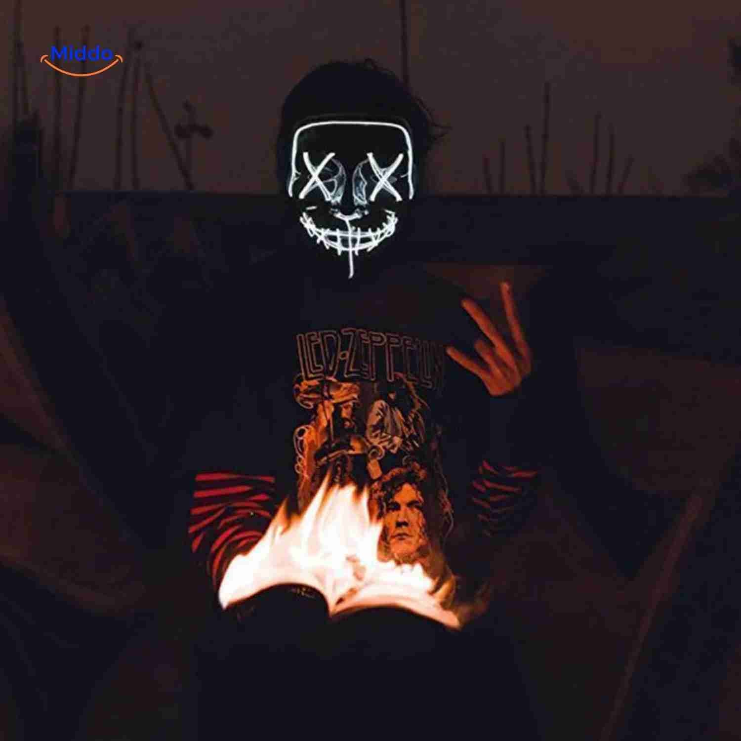 PhantomGlow™ Masker | LED-licht, Luminiserend & Perfect voor Halloween