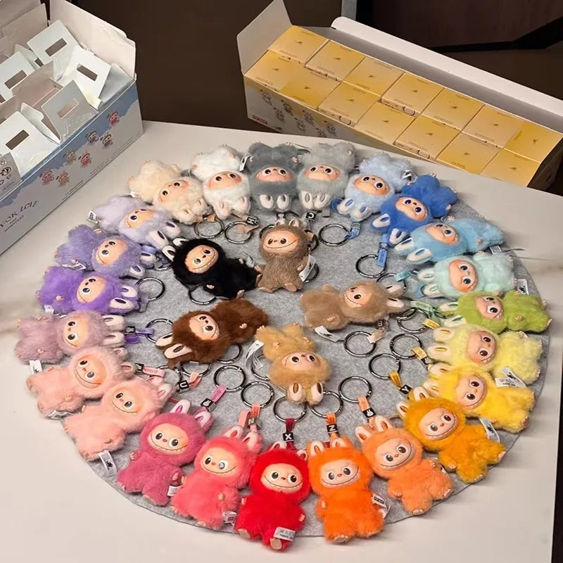 POP MART Labubu Blind mystery  Box  Glue Elastic Plush Pendant Perfect Collection Gift for The Monsters PIN FOR LOVE  Fans