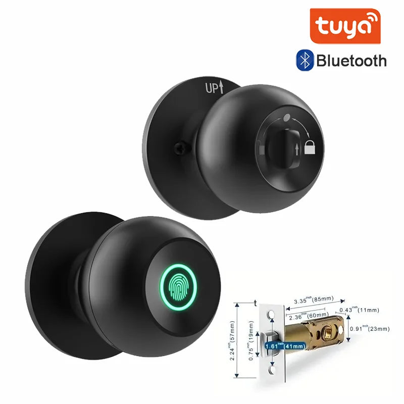 XSDTS With Tuya Biometric Fingerprint Smart Door Lock Electronic Lock  Keyless Security Door Entry Home House Apartment