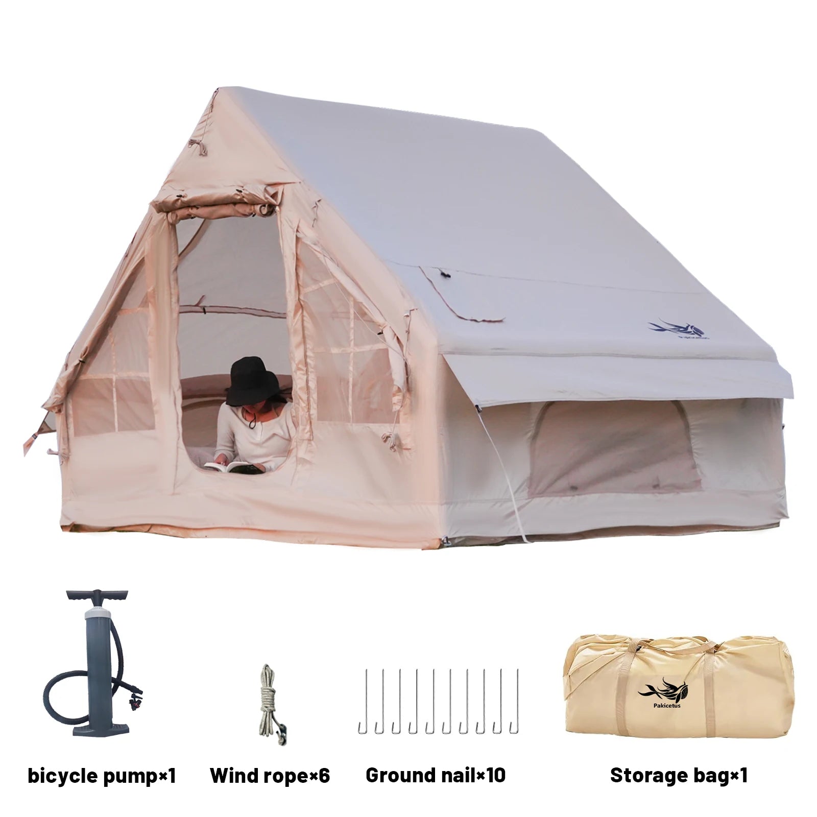 Inflatable Tents For Camping, Easy Setup Family Tent, Glamping Tents, Haven Tent, Equipped With Storage Bag, Luxury Cabin Tent