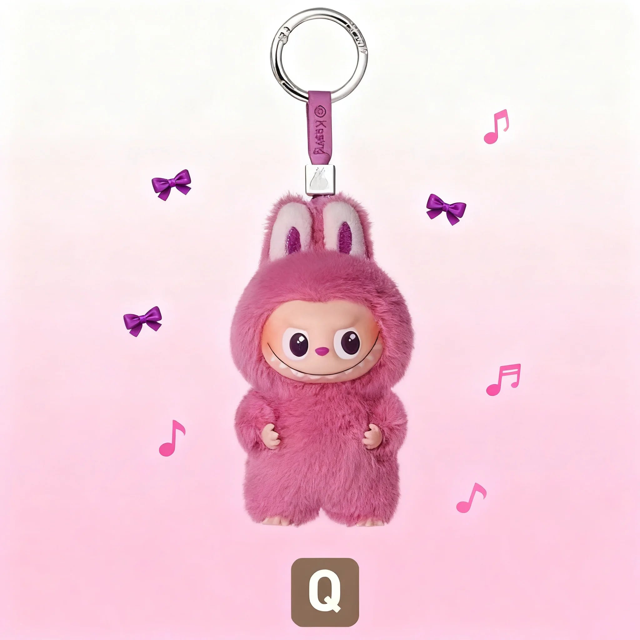 POP MART Labubu Blind mystery  Box  Glue Elastic Plush Pendant Perfect Collection Gift for The Monsters PIN FOR LOVE  Fans