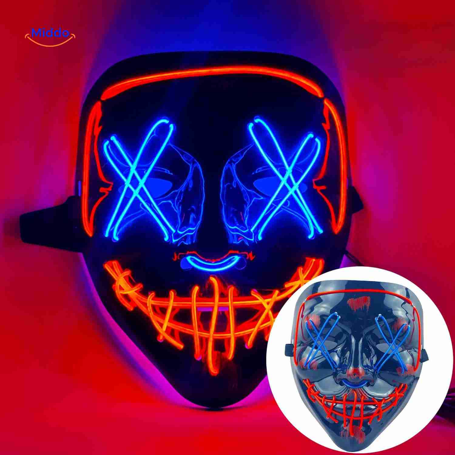 PhantomGlow™ Masker | LED-licht, Luminiserend & Perfect voor Halloween