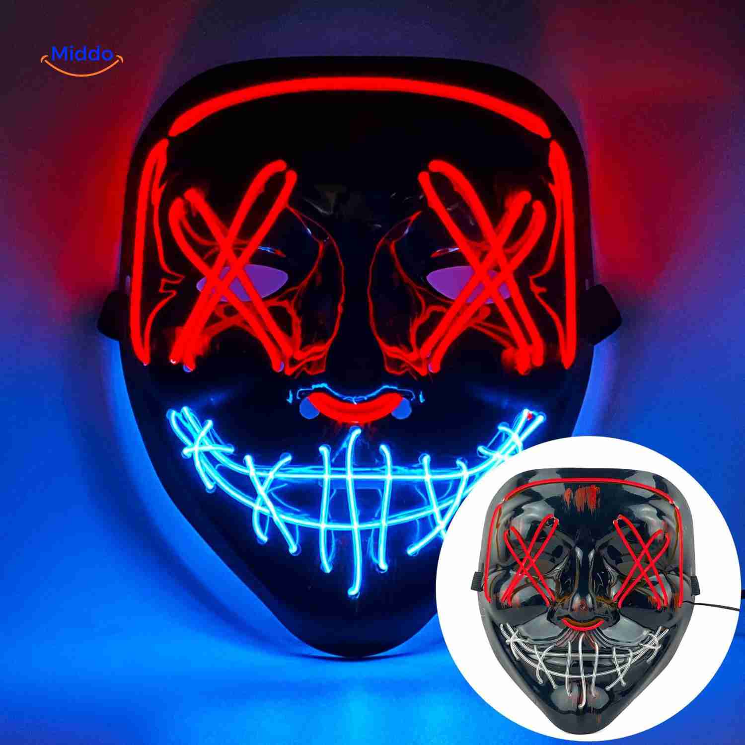 PhantomGlow™ Masker | LED-licht, Luminiserend & Perfect voor Halloween