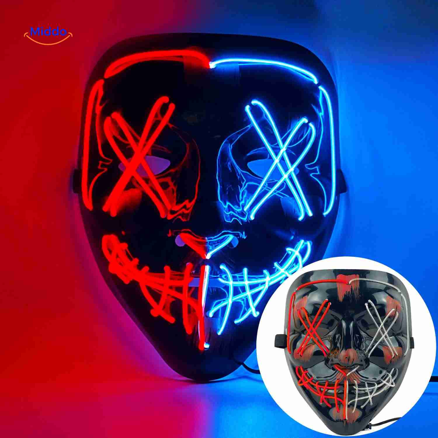 PhantomGlow™ Masker | LED-licht, Luminiserend & Perfect voor Halloween