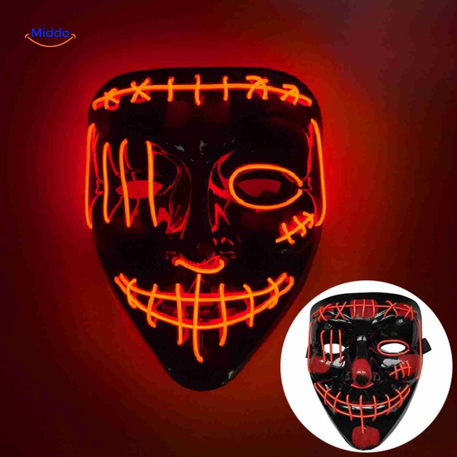 PhantomGlow™ Masker | LED-licht, Luminiserend & Perfect voor Halloween