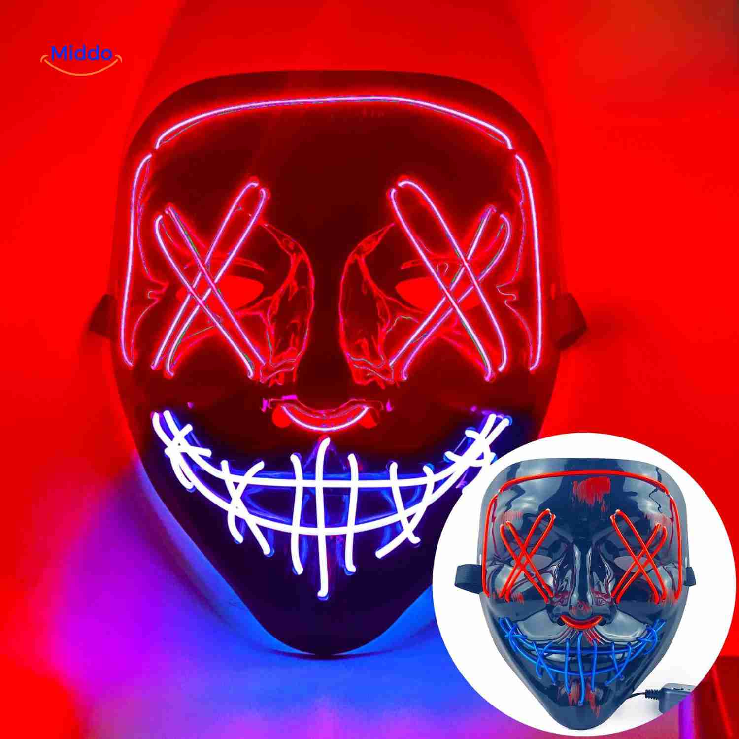 PhantomGlow™ Masker | LED-licht, Luminiserend & Perfect voor Halloween
